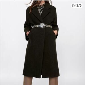 Zara Leather Snake Print Belt with Buckle Size 32